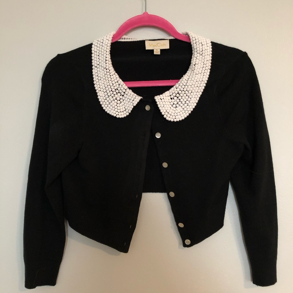 ModCloth black cropped cardigan